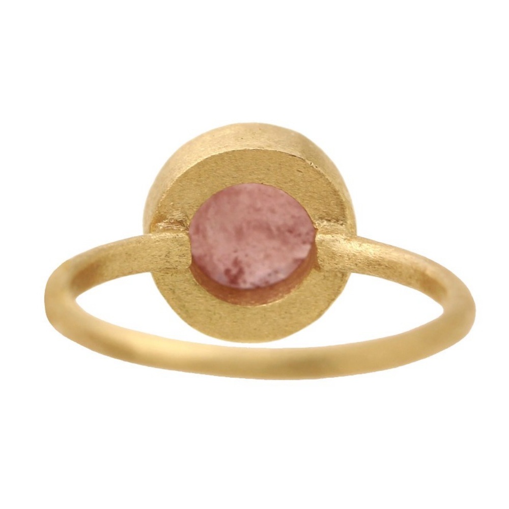 18k Gold Pink Sapphire Ring - Picture 4 of 8